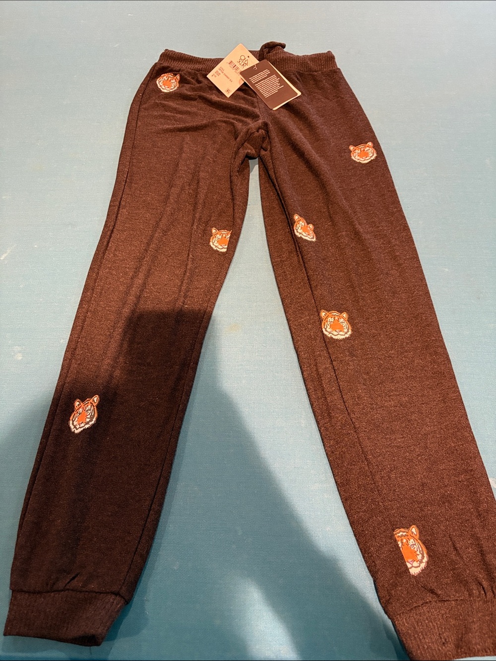 Chaser Black Joggers with Orange Tiger Embroidery